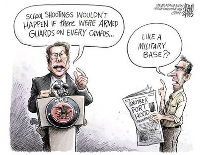 Editorial cartoon Fort Hood shooting NRA