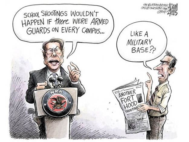 Editorial cartoon Fort Hood shooting NRA