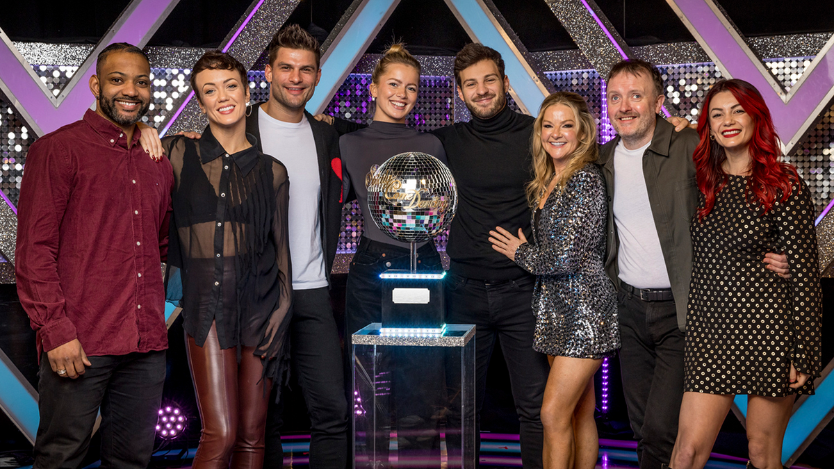 B Gill and Lauren Oakley ,Tasha Ghouri and Aljaž Škorjanec, Sarah Hadland and Vito Coppola, Chris McCausland and Dianne Buswell, finalists of Strictly Come Dancing 2024