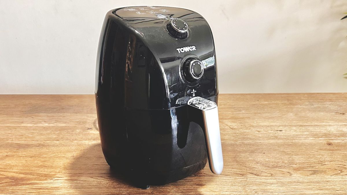 Tower compact air fryer on kitchen counter