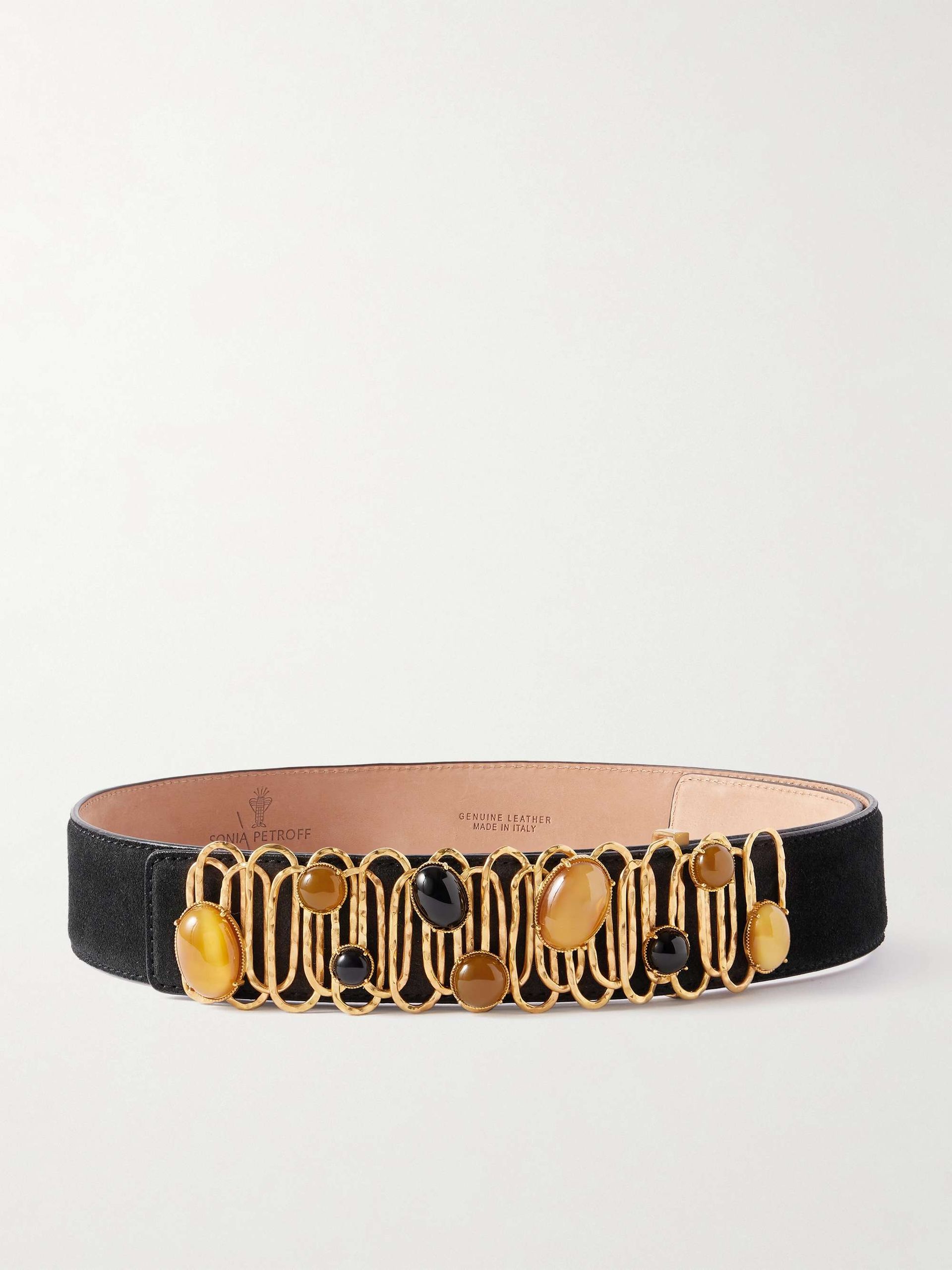 Loop De Loop Embellished Suede Belt