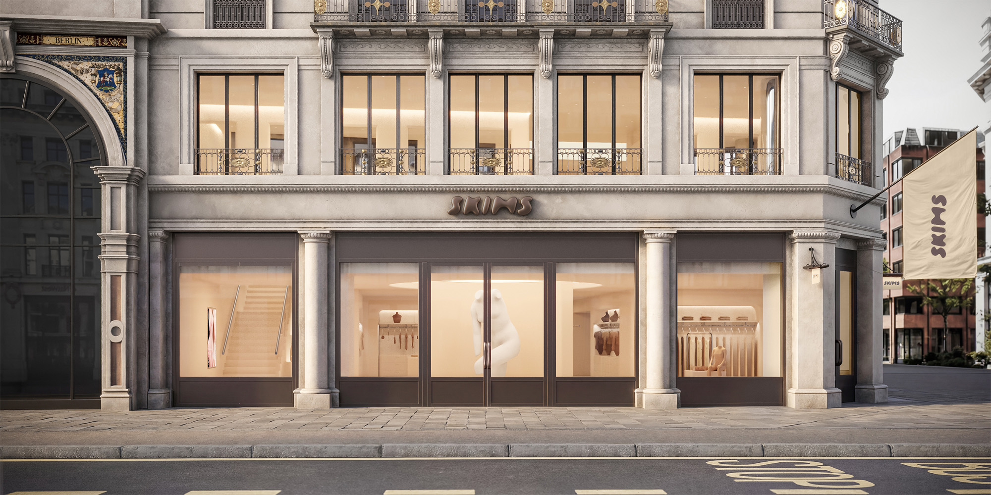 Skims store interior London by Kim Kardashian and Rafael de Cardenas