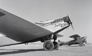 Black & white photo of the original Junkers aircraft.