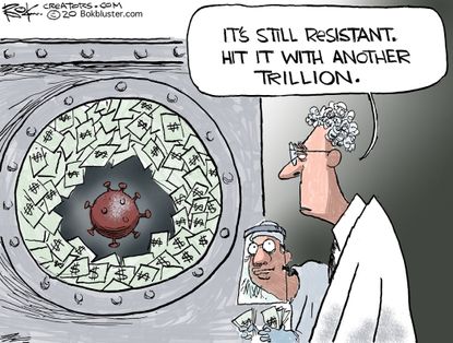 Editorial Cartoon U.S. economy sinks coronavirus resistance more stimulus aid