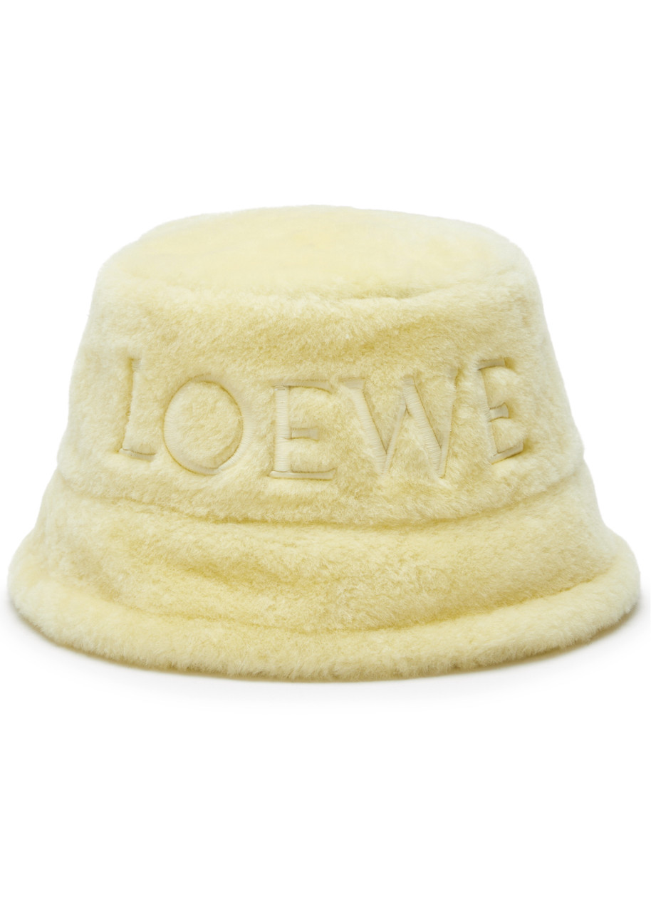 Logo-Embroidered Shearling Bucket Hat