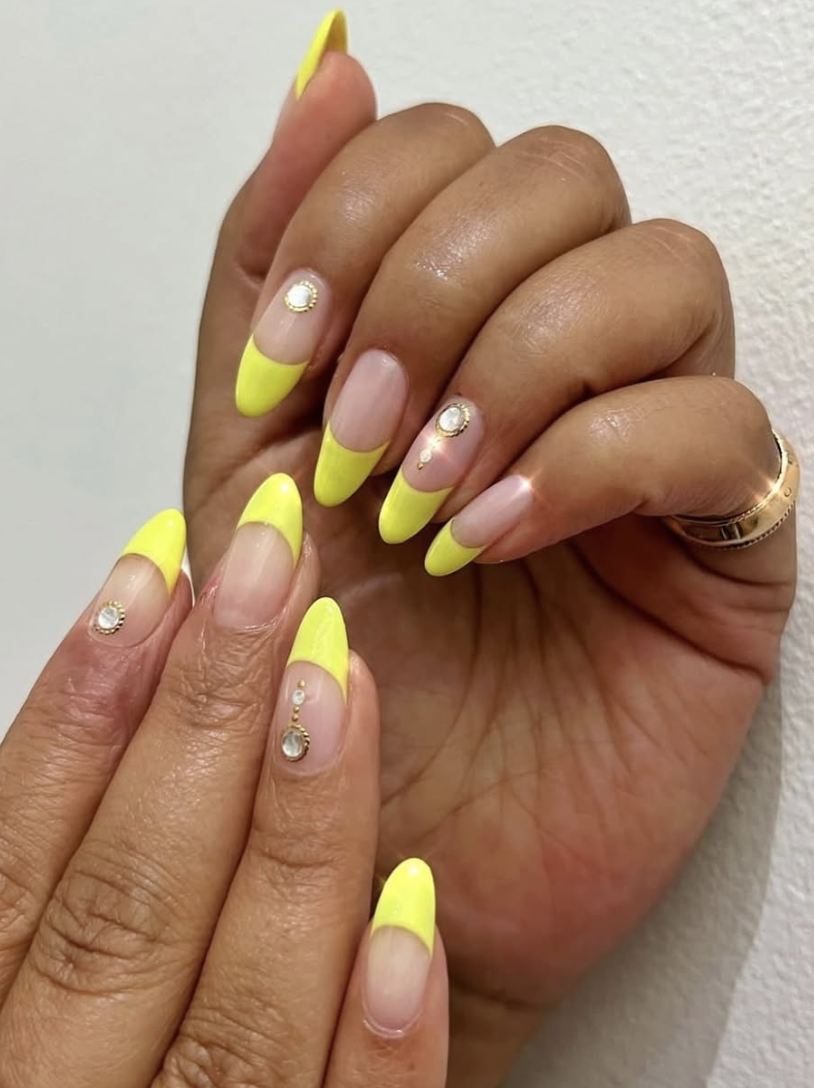 Neon French manicure
