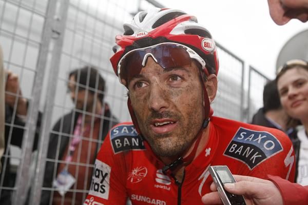 Fabian Cancellara (Saxo Bank) after the finish