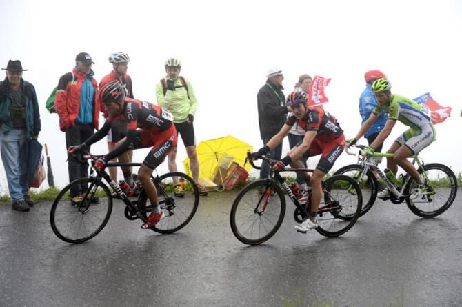Tejay van Garderen, BMC teammates Mathias Frank and Peter Sagan (Cannondale)