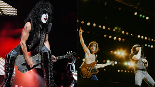 Paul Stanley in 2021, AC/DC live in 1982
