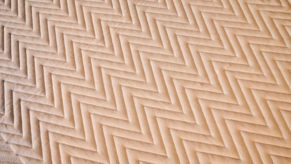 A close-up shot of the Leesa Legend Hybrid's cotton-Merino wool mattress cover