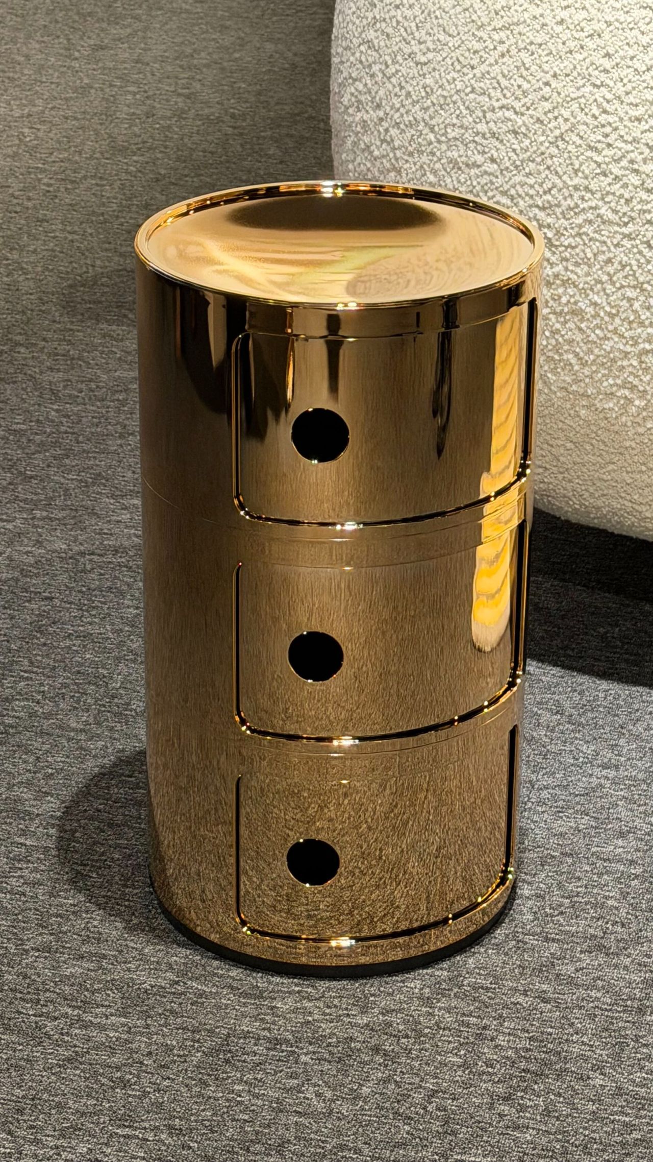 Kartell Componibili in gold and white finish