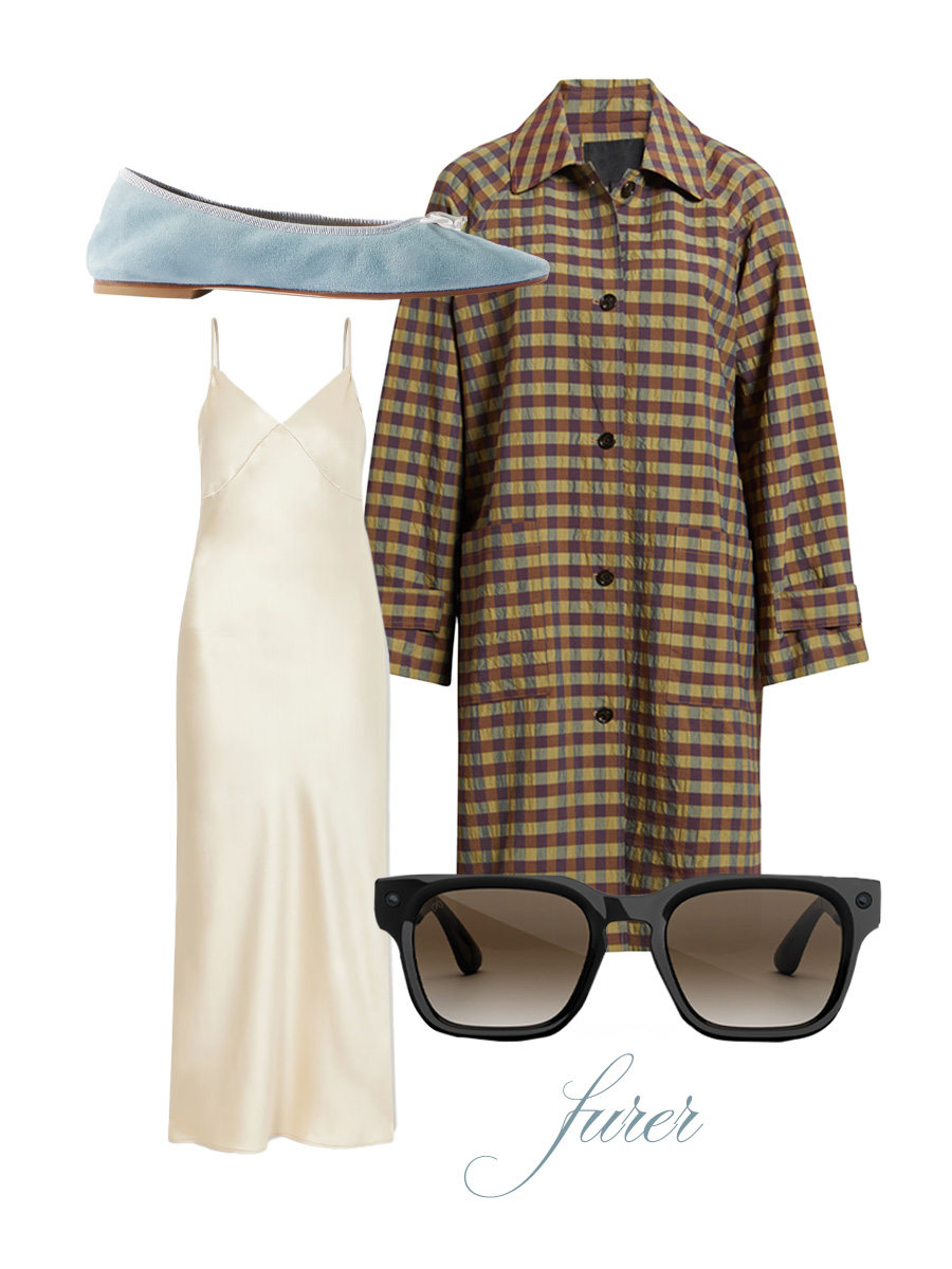 Collage of outfits with meta ai glasses