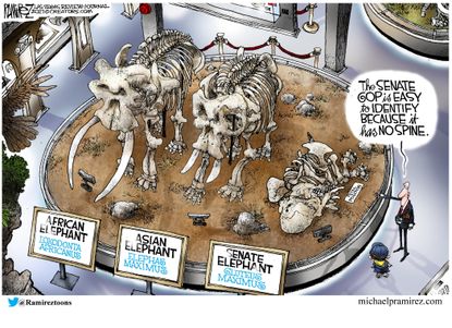 Political Cartoon U.S. gop impeachment trump