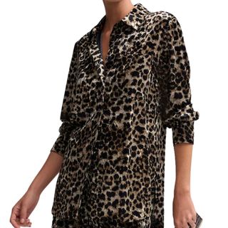 Next Leopard Velvet Touch Animal Print Party Shirt