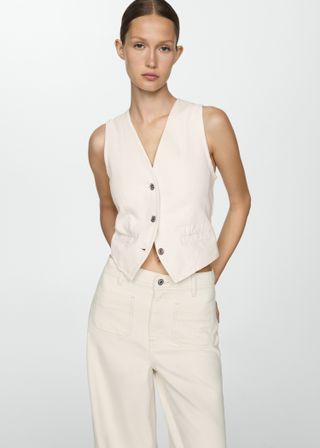 Buttoned Denim Gilet - Women | Mango Usa