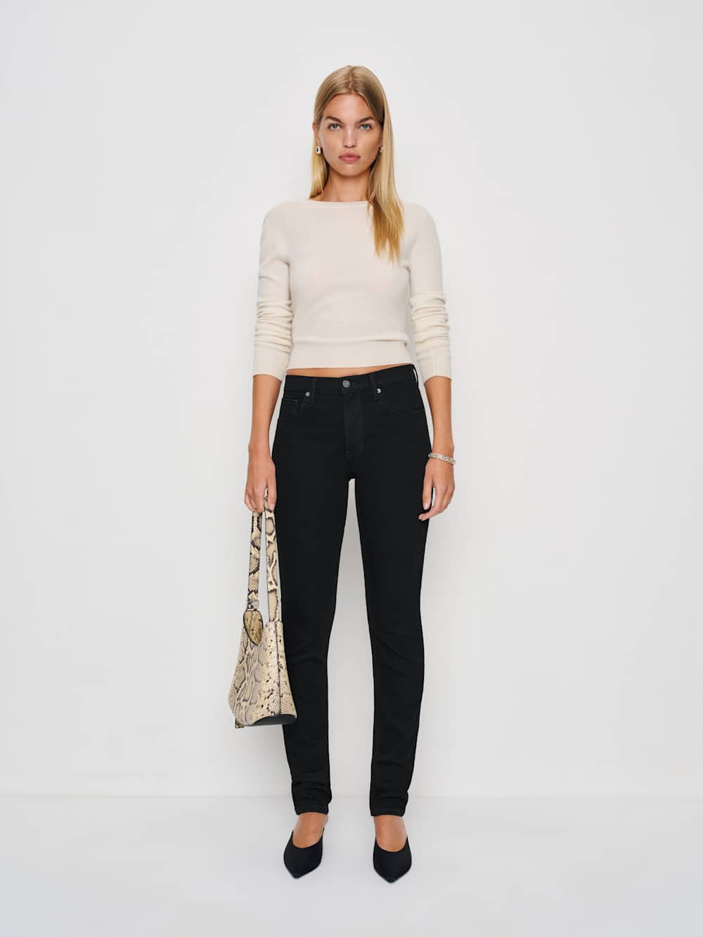 Christina Mid Rise Super Stretch Skinny Jeans