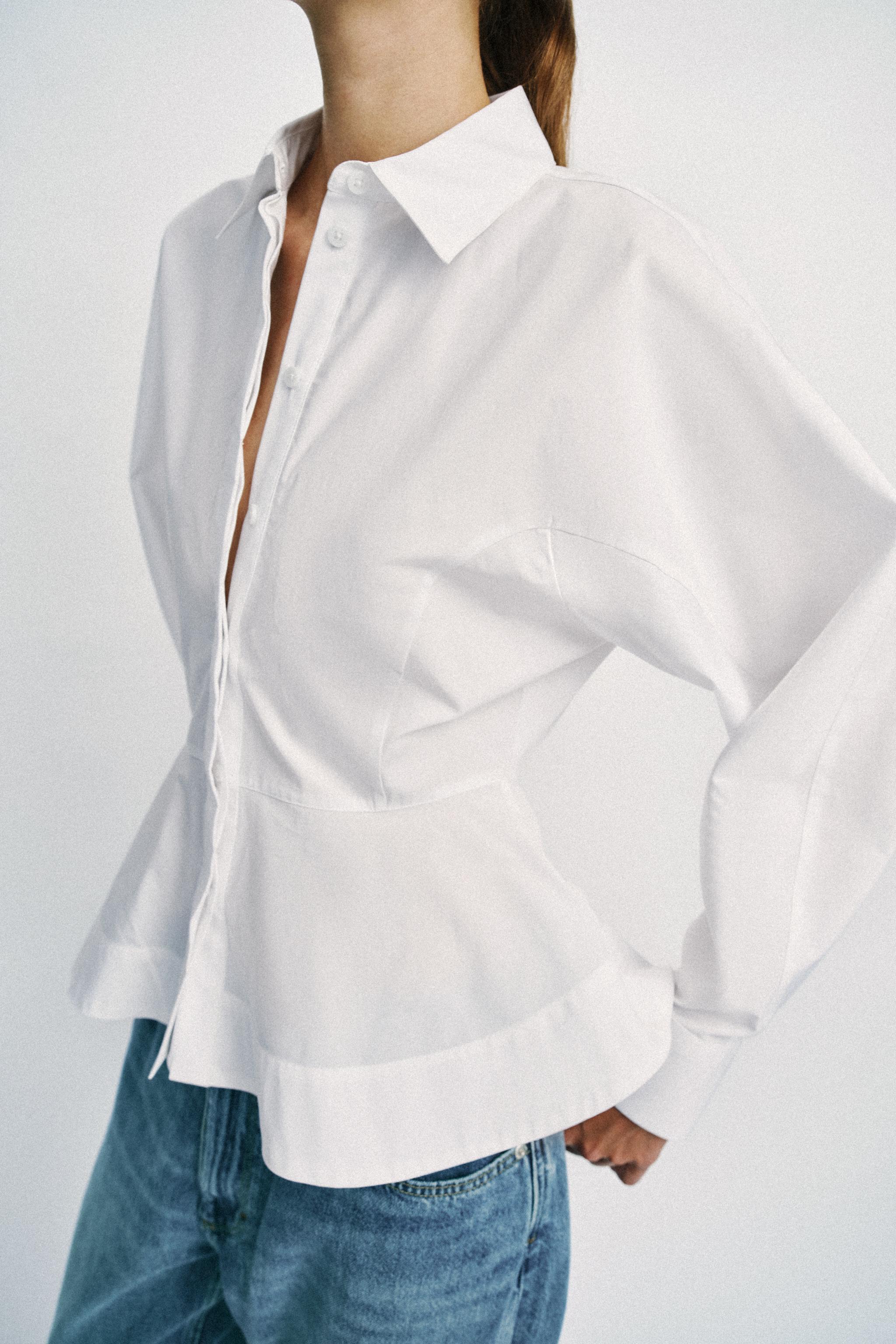 Poplin Peplum Shirt