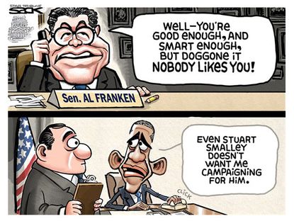 Obama cartoon Al Franken campaign