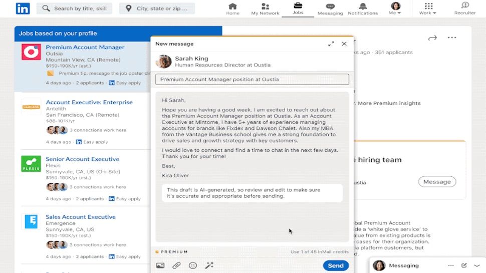 LinkedIn AI messages