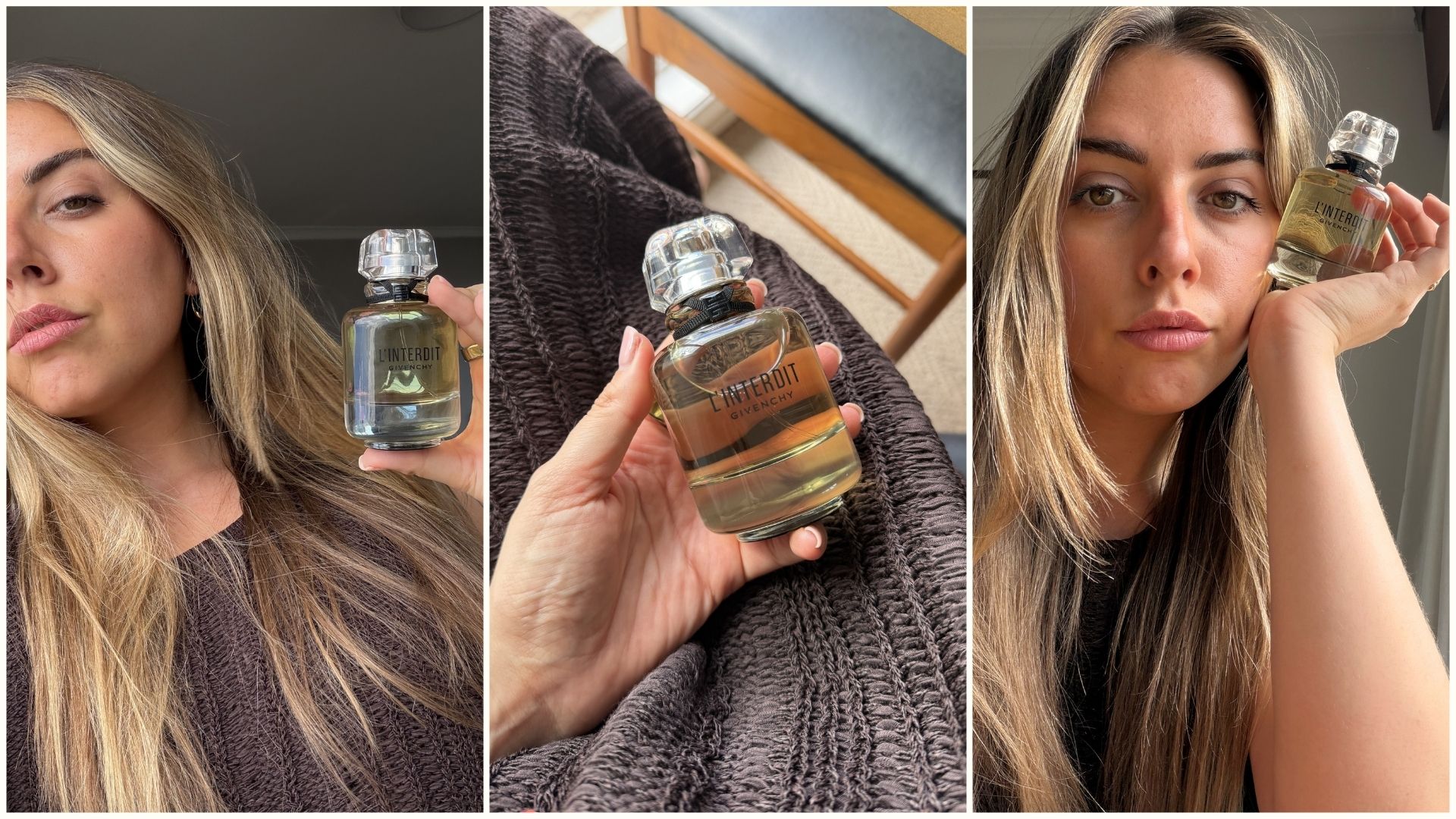 Shannon Lawlor holding Givenchy L'Interdit