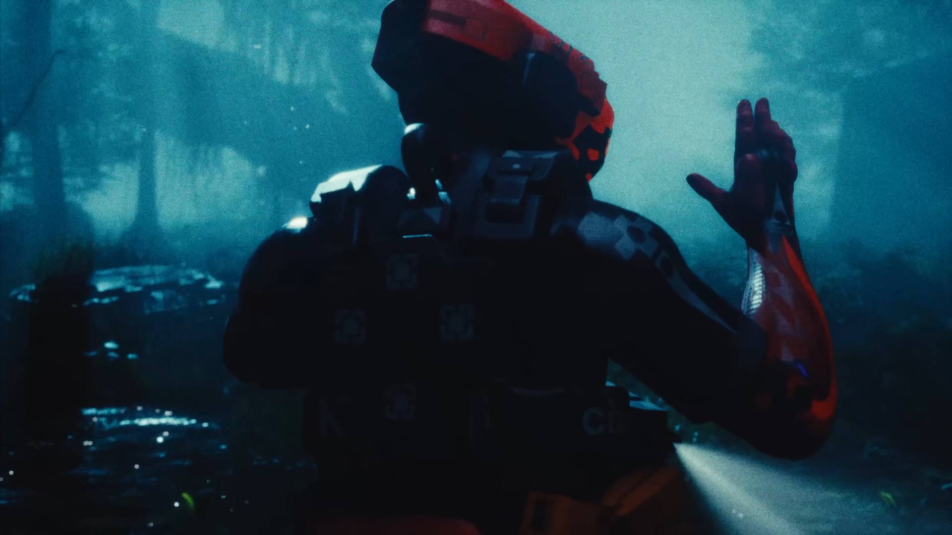Marathon Season 2 cinematic trailer sentinel runner putting hand up to halt teammates