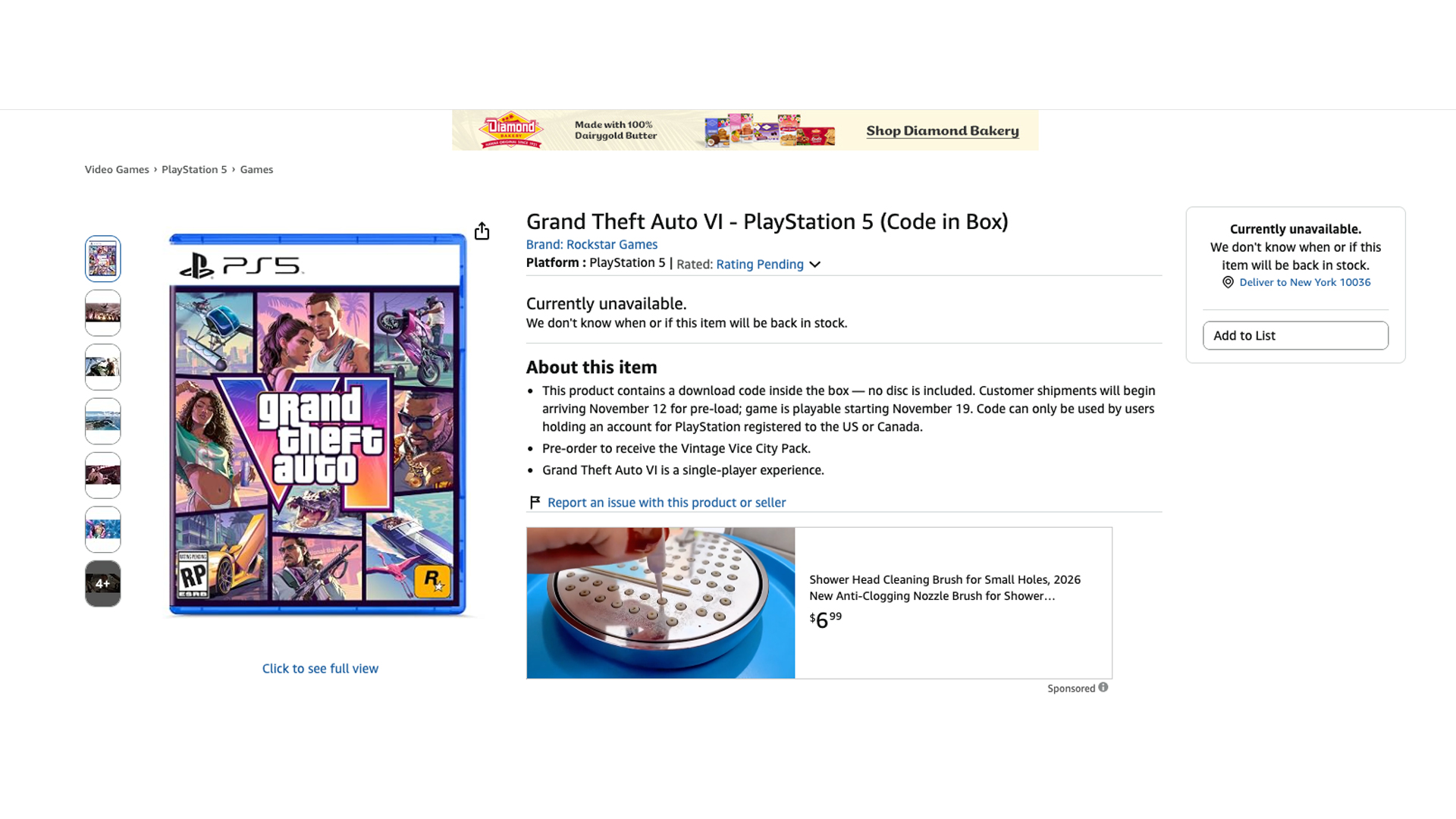 Amazon sells out of GTA 6