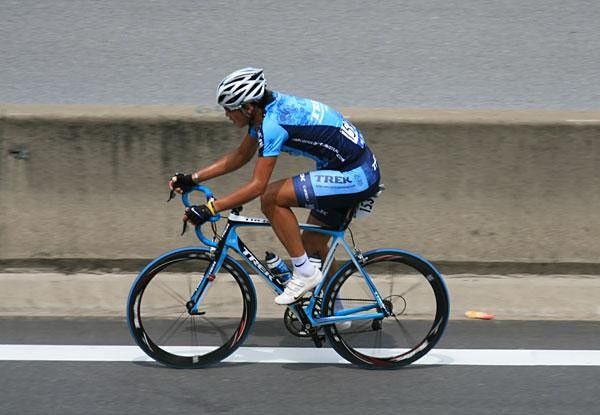 Fuyu Li out front in the 2008 Tour de Langkawi