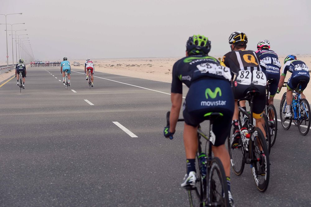 Movistar had a tough day in the winds.