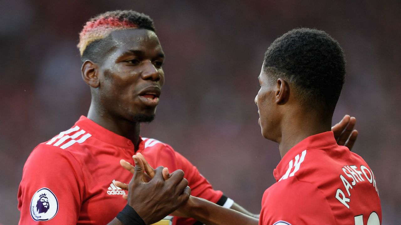 Manchester United midfielder Paul Pogba and striker Marcus Rashford