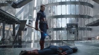 Chris Evans in Avengers: Endgame fighting himself.