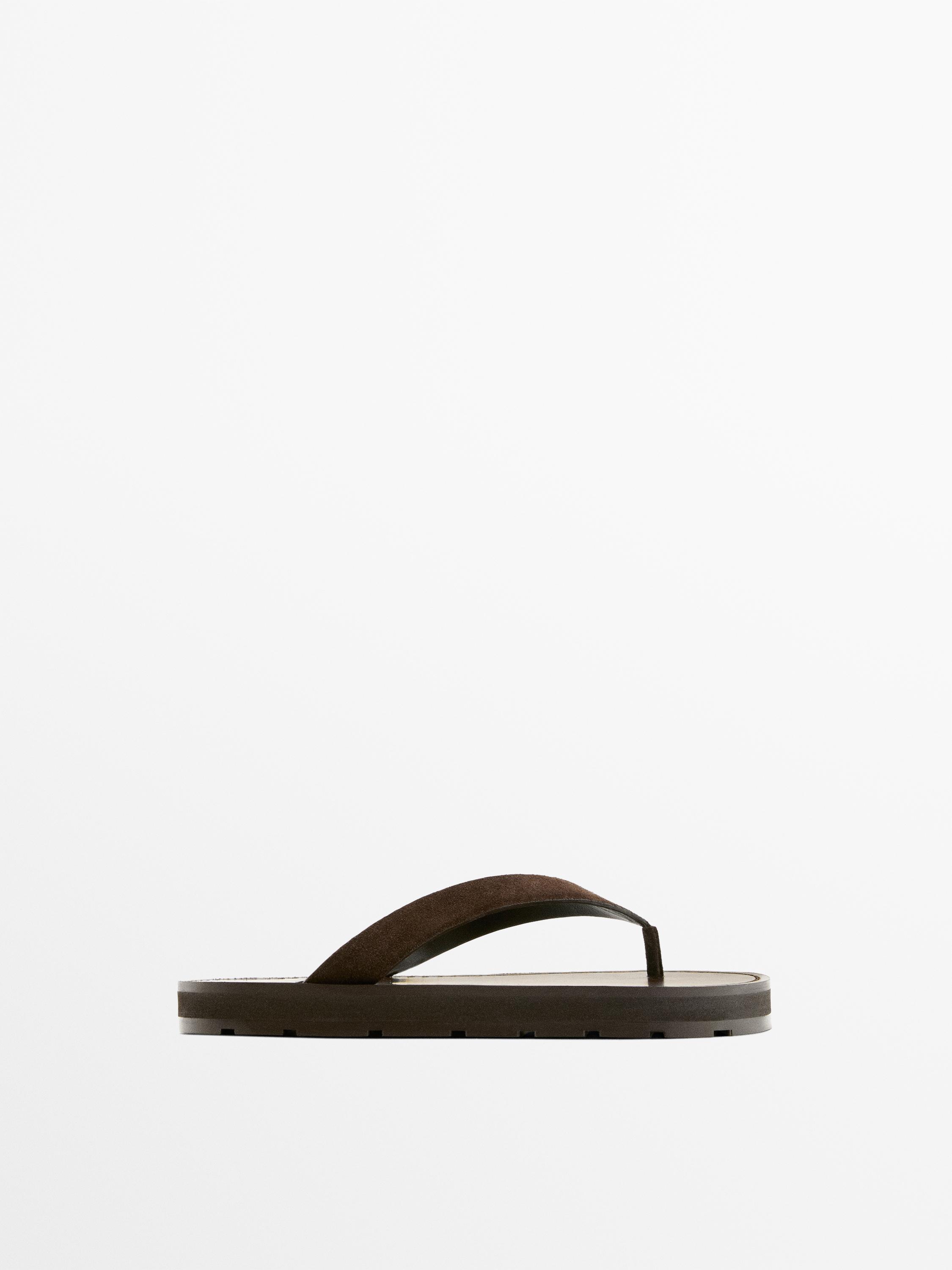Massimo Dutti, Leather Toe Divider Sandals