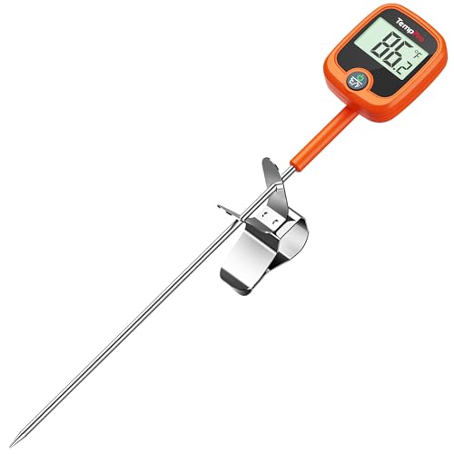 Temppro Tp509 Candy Thermometer With Pot Clip, 10" Long Probe Instant Read Meat Food Thermometer With Lcd, Cooking Oil Deep Frying Thermometer for Candy Syrup Sugar Brewing (previously Thermopro)