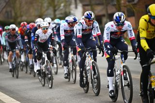 NINOVE BELGIUM MARCH 01 Jordi Meeus of Belgium and Team Red Bull Bora Hansgrohe competes during the 80th Omloop Het Nieuwsblad 2025 Mens Elite a 197km one day race from Ghent to Ninove UCIWWT on March 01 2025 in Ninove Belgium Photo by Luc ClaessenGetty Images