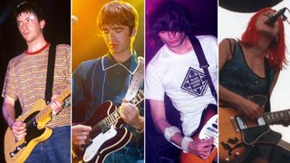 [L-R] Graham Coxon, Noel Gallagher, Jonny Greenwood and Miki Berenyi