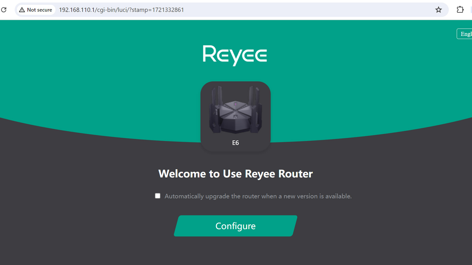 Screenshot of Reyee RG-E6 installation process