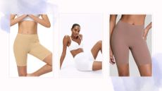 three shots of anti-chafing shorts