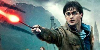 Harry Potter using wand