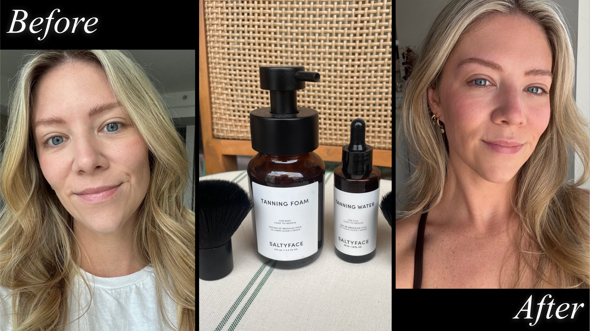 before and after of gradual self tanner