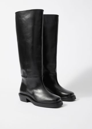 & Other Stories, Square-Toe Leather Knee Boots