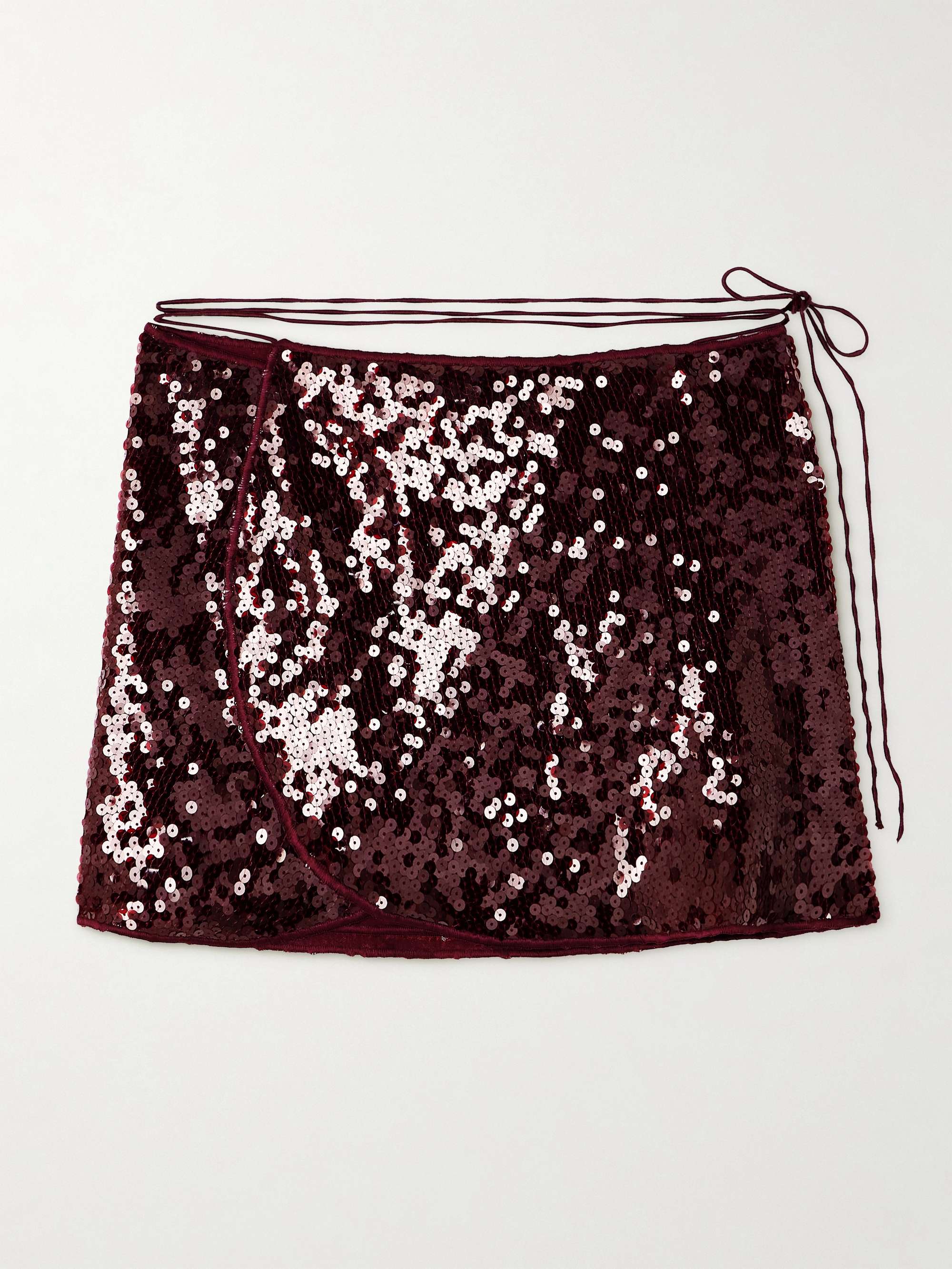 Marylin Sequined Tulle Wrap Mini Skirt