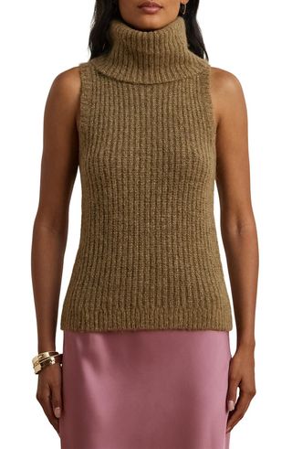 Bruma Metallic Sleeveless Turtleneck Sweater