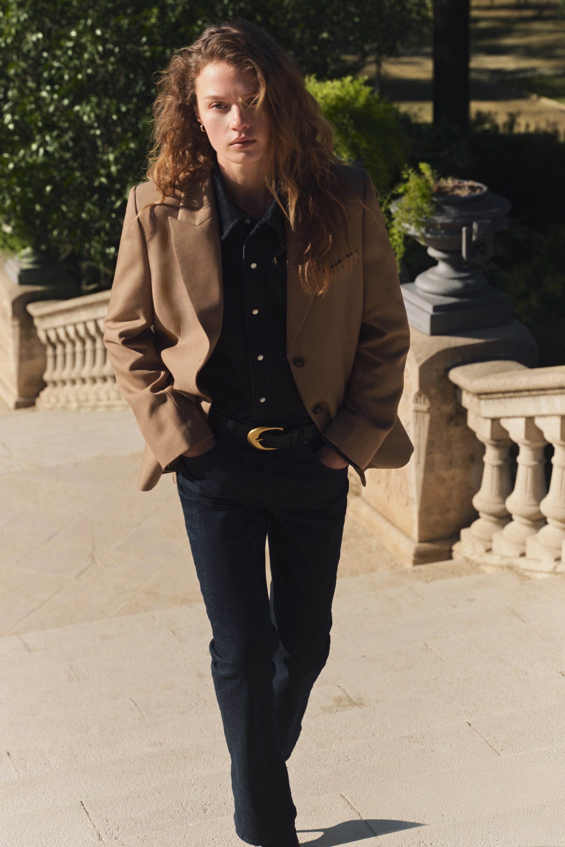 Slim Straight High Waist Jeans - Dark Denim Blue