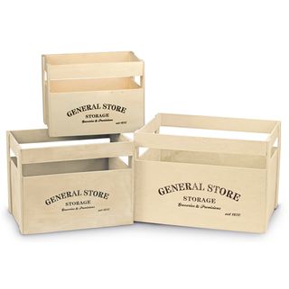 wooden crates with storage box
