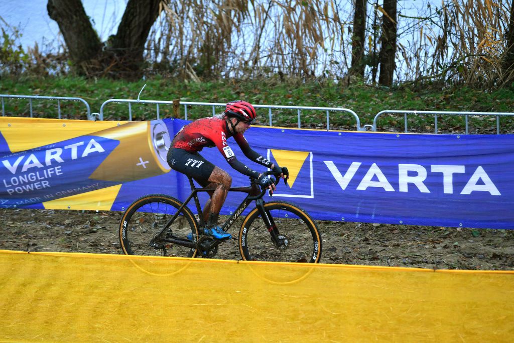 BOOM BELGIUM DECEMBER 04 Inge Van Der Heijden of The Netherlands and Team 777 competes during the 7th Superprestige Cyclocross Boom 2021 Womens Elite SPBoom Superprestige2022 on December 04 2021 in Boom Belgium Photo by Luc ClaessenGetty Images