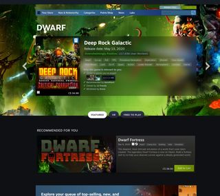 Steam's dwarf featured category page
