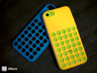 iphone 5c yellow with blue case