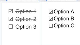 a screenshot of Google Docs with checkboxed text