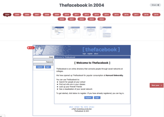 Web Design Museum screenshot of Thefacebook in 2004