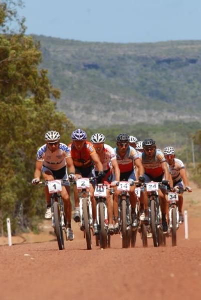 Urs Huber, Bart Brentjens and Mike Mulkens (from left) racing towards Cooktown in 2010.