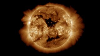 large dark patch on the sun is the coronal hole